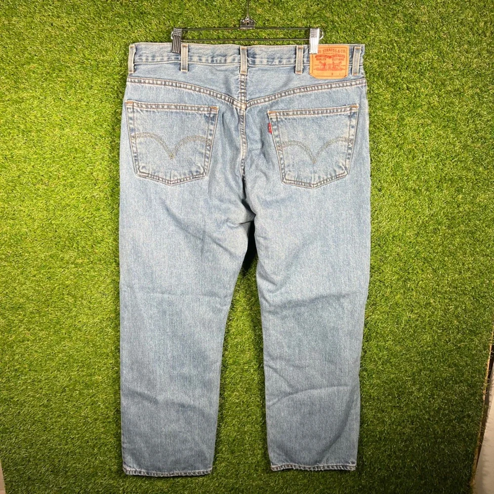 Levis 505 Regular Fit Mens Light Wash Blue Denim Jeans 38x29
